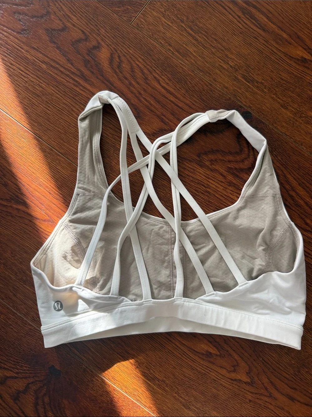 lululemon athletica Strappy Sports Bra in White and Beige